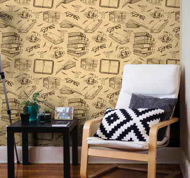 Literaire schetsen behang kunst - TenStickers