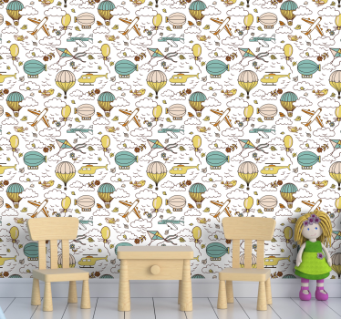 Luchtballon avontuur behangpapier kinderkamer - TenStickers