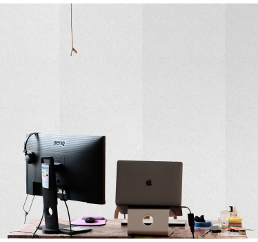 Minimalistische werkruimte behang baksteen - TenStickers