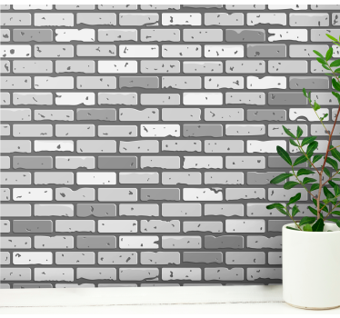 Monochroom metselwerk behang baksteen - TenStickers