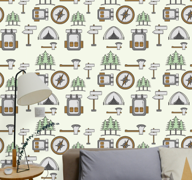 Outdoor-avontuurmotieven behang kunst - TenStickers