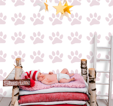 Poot patroon achtergrond babykamer behang - TenStickers