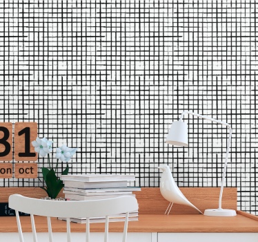 Rasterpatroon behang geometrisch - TenStickers