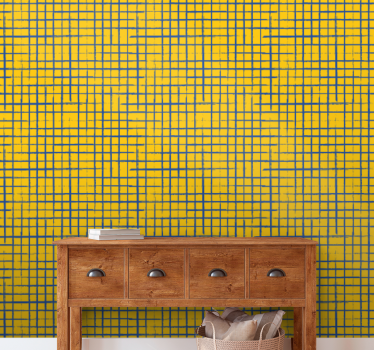 Rasterpatroon ontwerp behang geometrisch - TenStickers