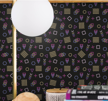 Retro patroon genot behang geometrisch - TenStickers