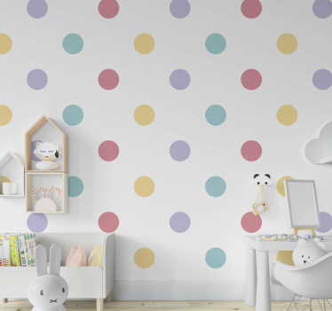 Rondjes behang Kleurrijke confetti - TenStickers