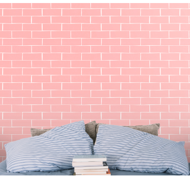 Roze baksteenpatroon behang baksteen - TenStickers
