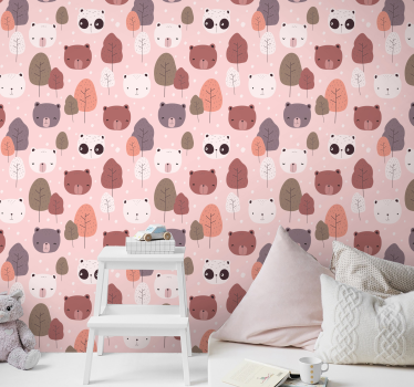 Baby bosberen babykamer behang - TenStickers