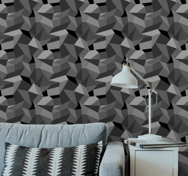 Scherpe grijze vormen behang geometrisch - TenStickers