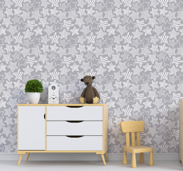 Slaapkamerbehang witte ster - TenStickers