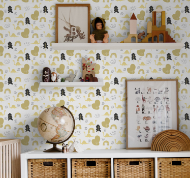 Speels dinosaurusmotief babykamer behang - TenStickers