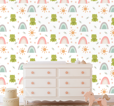 Speelse draken babykamer behang - TenStickers