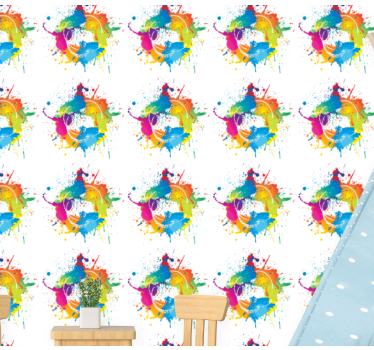 Spetterverf effect behang kunst - TenStickers