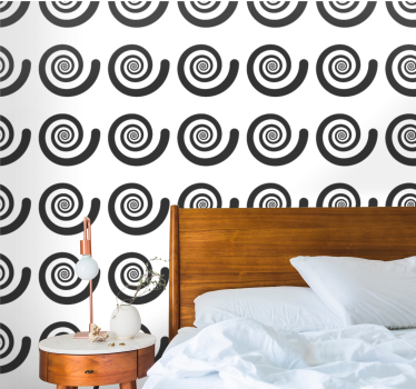 Spiraalpatroon behang geometrisch - TenStickers