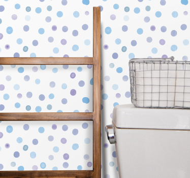Patroon met blauwe stippen stippenbehang - TenStickers