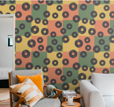 Vinylplaat patroon behang kunst - TenStickers