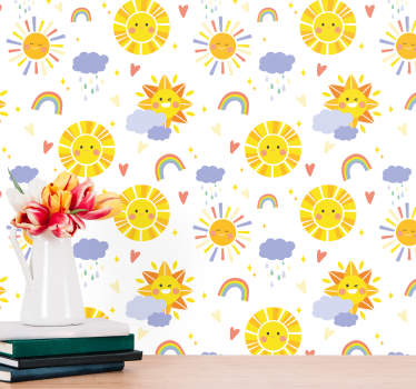 Vrolijke zonneschijn babykamer behang - TenStickers