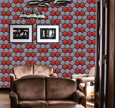 Zeshoekige harmonie behang geometrisch - TenStickers