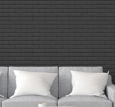 Zwarte elegante textuur behang baksteen - TenStickers